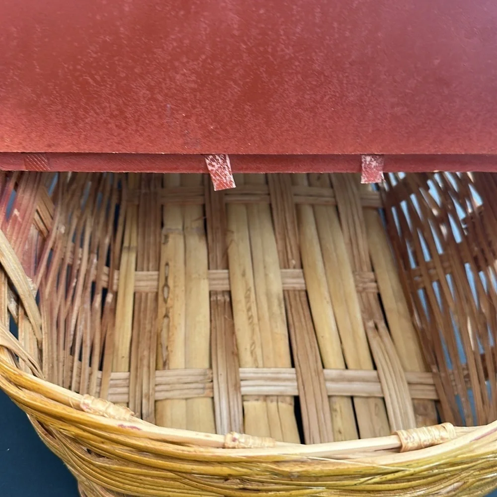 Hand-Painted Floral Picnic Basket